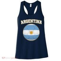 Argentina Team Flag Soccer Ball World Cup Women's Tank Top thumb 0