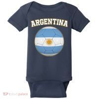 Argentina Team Flag Soccer Ball World Cup Baby Bodysuit thumb 0