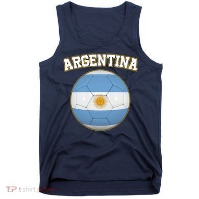 Argentina Team Flag Soccer Ball World Cup Tank Top