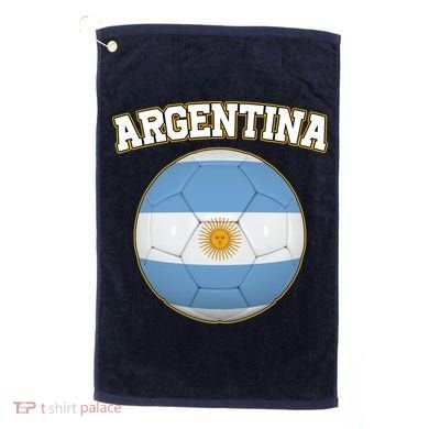 Argentina Team Flag Soccer Ball World Cup Golf Towel