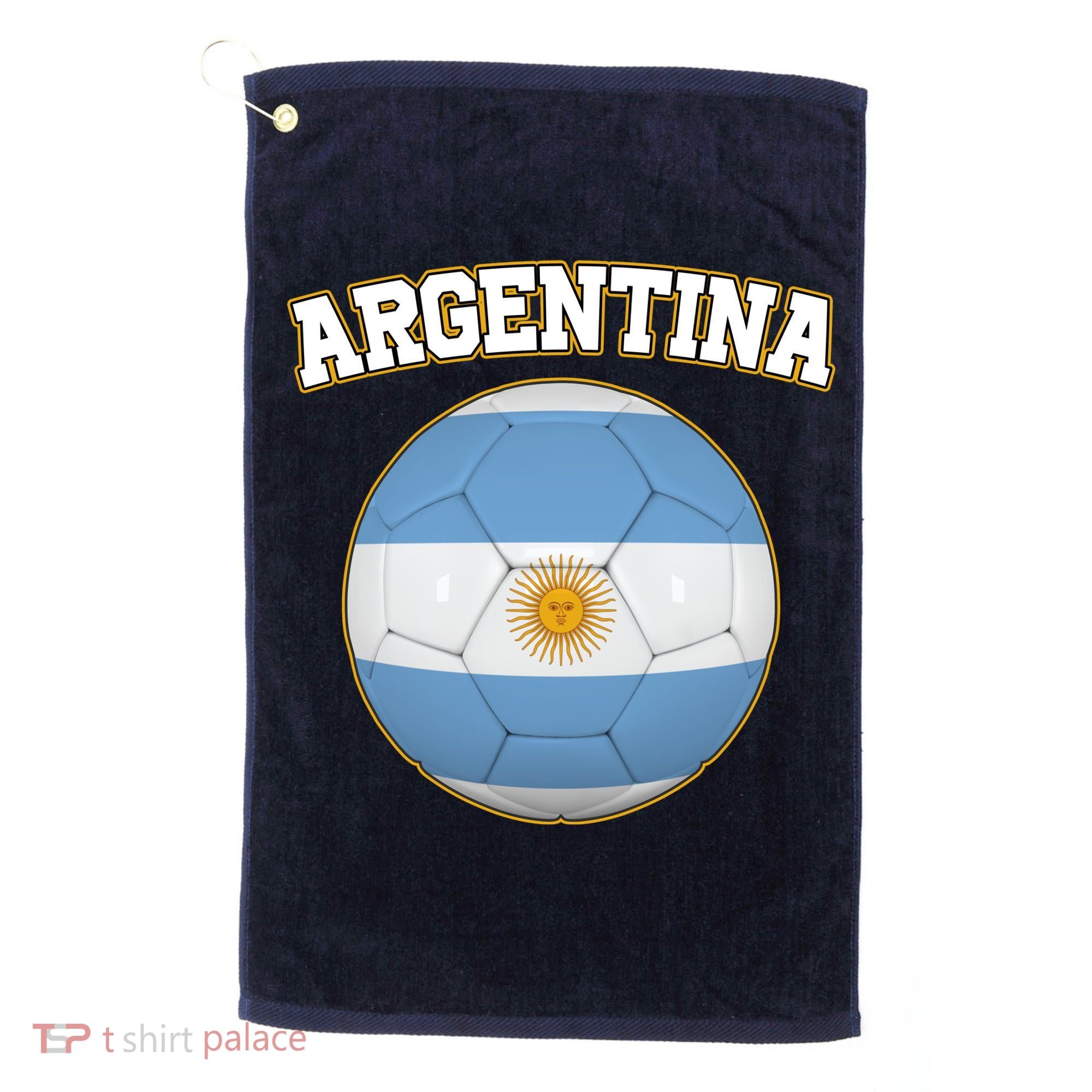 Argentina Team Flag Soccer Ball World Cup Golf Towel