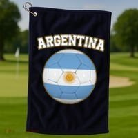 Argentina Team Flag Soccer Ball World Cup Golf Towel thumb 1