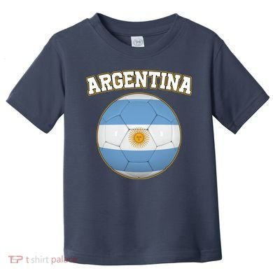 Argentina Team Flag Soccer Ball World Cup Toddler T-Shirt