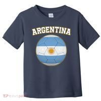 Argentina Team Flag Soccer Ball World Cup Toddler T-Shirt thumb 0