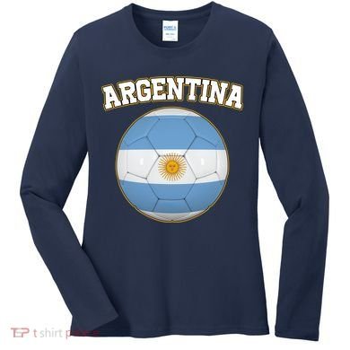 Argentina Team Flag Soccer Ball World Cup Women's Long Sleeve Shirt