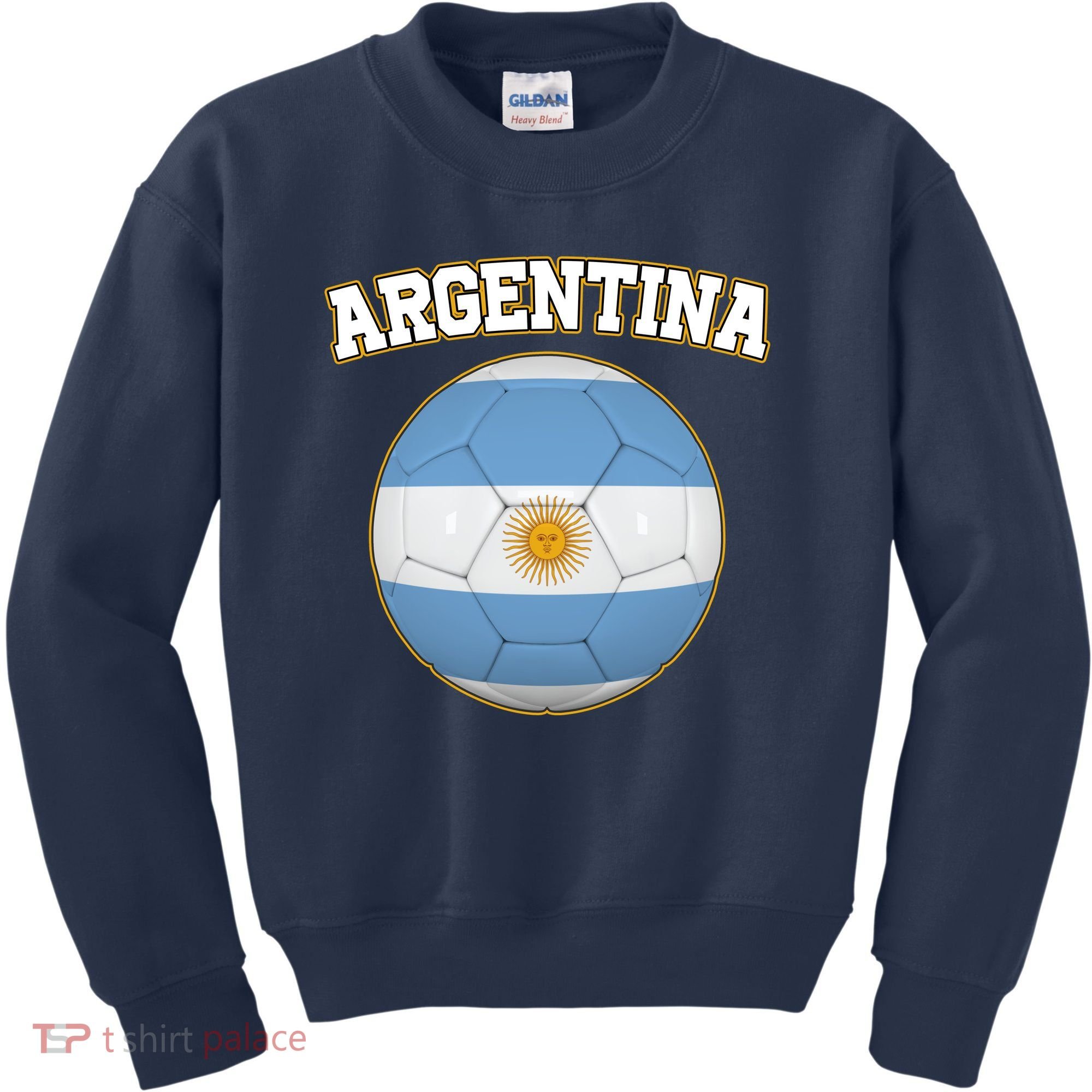 Argentina Team Flag Soccer Ball World Cup Kids Sweatshirt