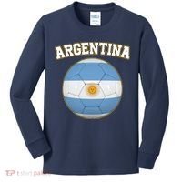 Argentina Team Flag Soccer Ball World Cup Kids Long Sleeve Shirt thumb 0