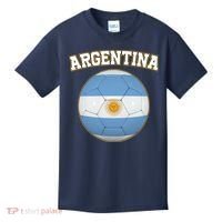 Argentina Team Flag Soccer Ball World Cup Kids T-Shirt thumb 0