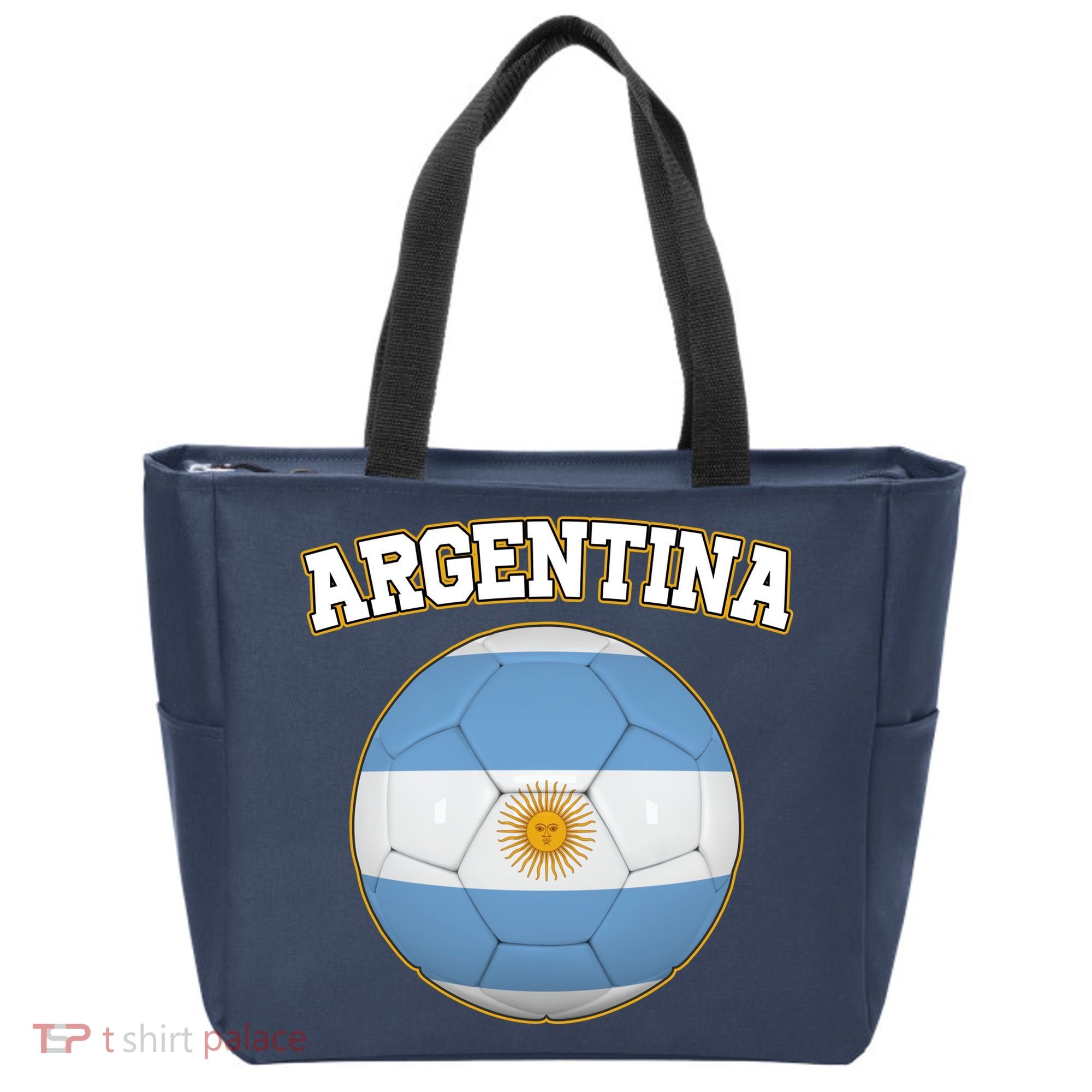 Argentina Team Flag Soccer Ball World Cup Tote Bag