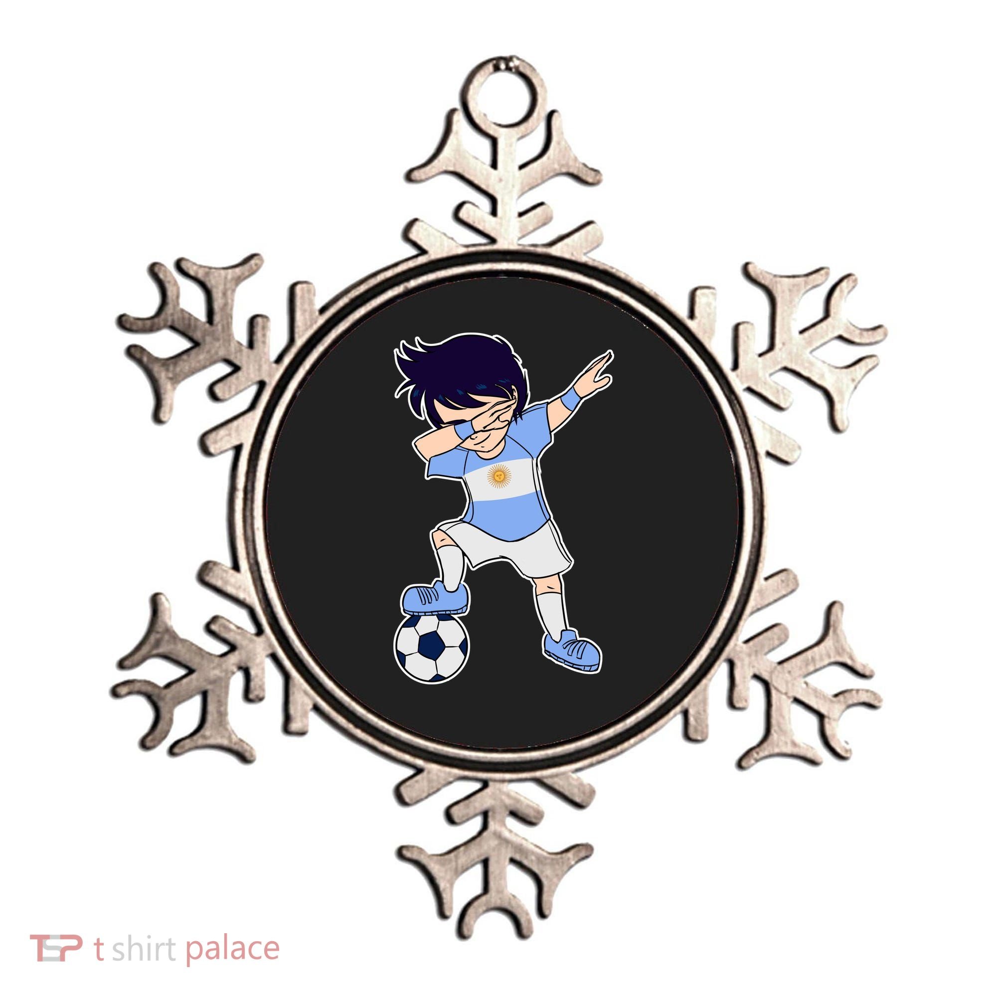 Argentinian Dabbing Soccer Boy Argentina Ornament