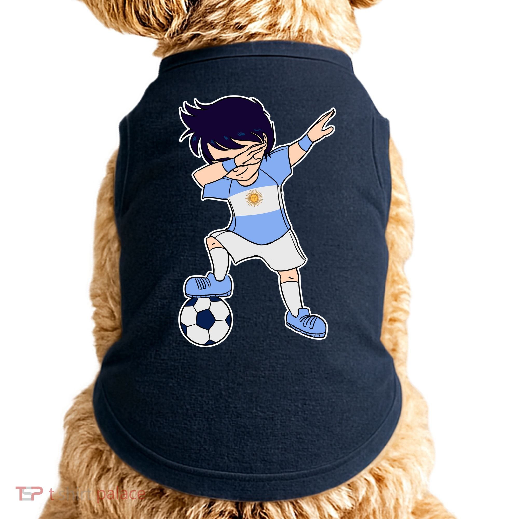 Argentinian Dabbing Soccer Boy Argentina Doggie Tank