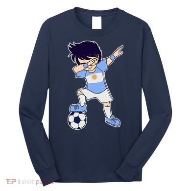 Argentinian Dabbing Soccer Boy Argentina Long Sleeve Shirt