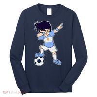 Argentinian Dabbing Soccer Boy Argentina Long Sleeve Shirt thumb 0