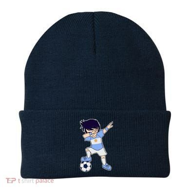 Argentinian Dabbing Soccer Boy Argentina Beanie