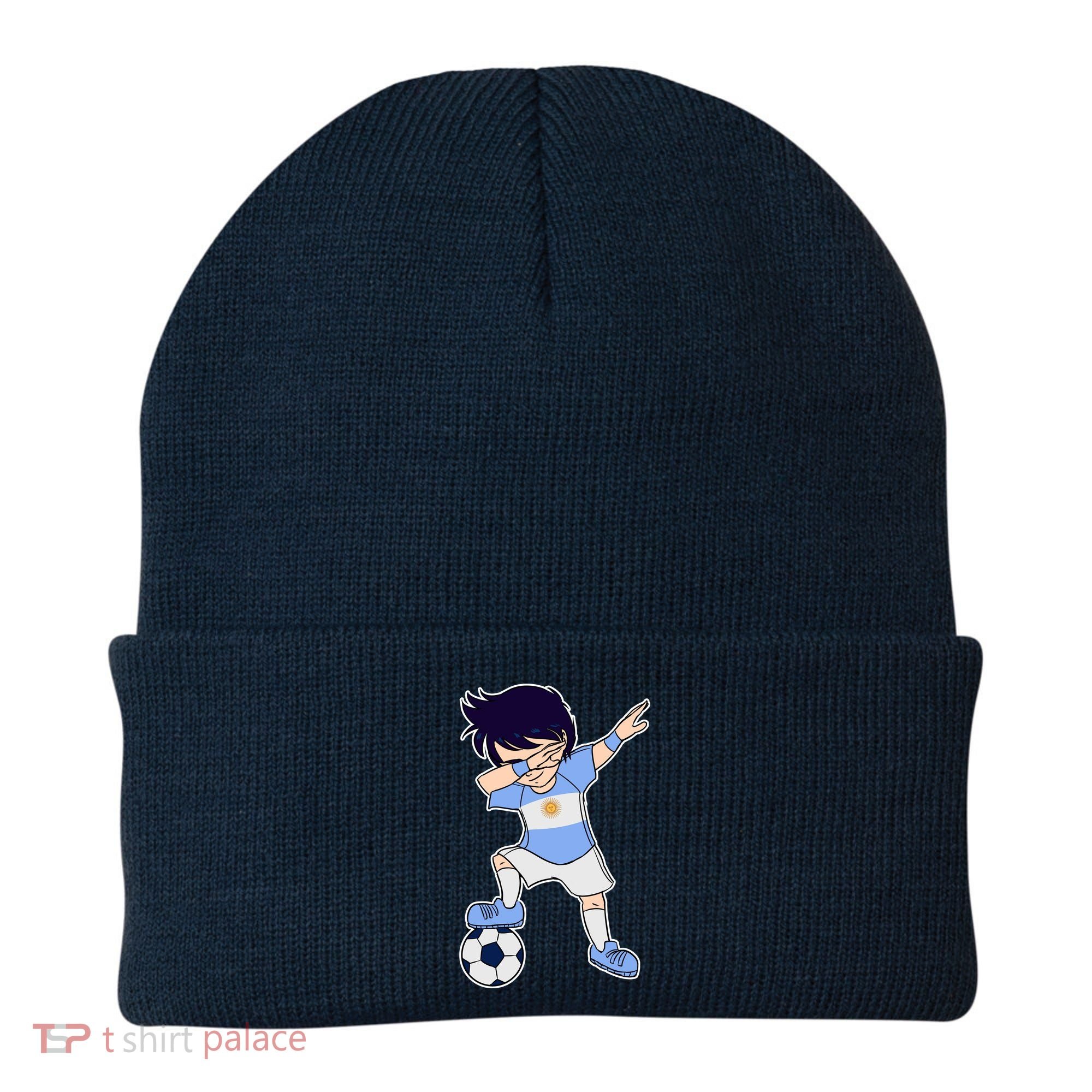Argentinian Dabbing Soccer Boy Argentina Beanie