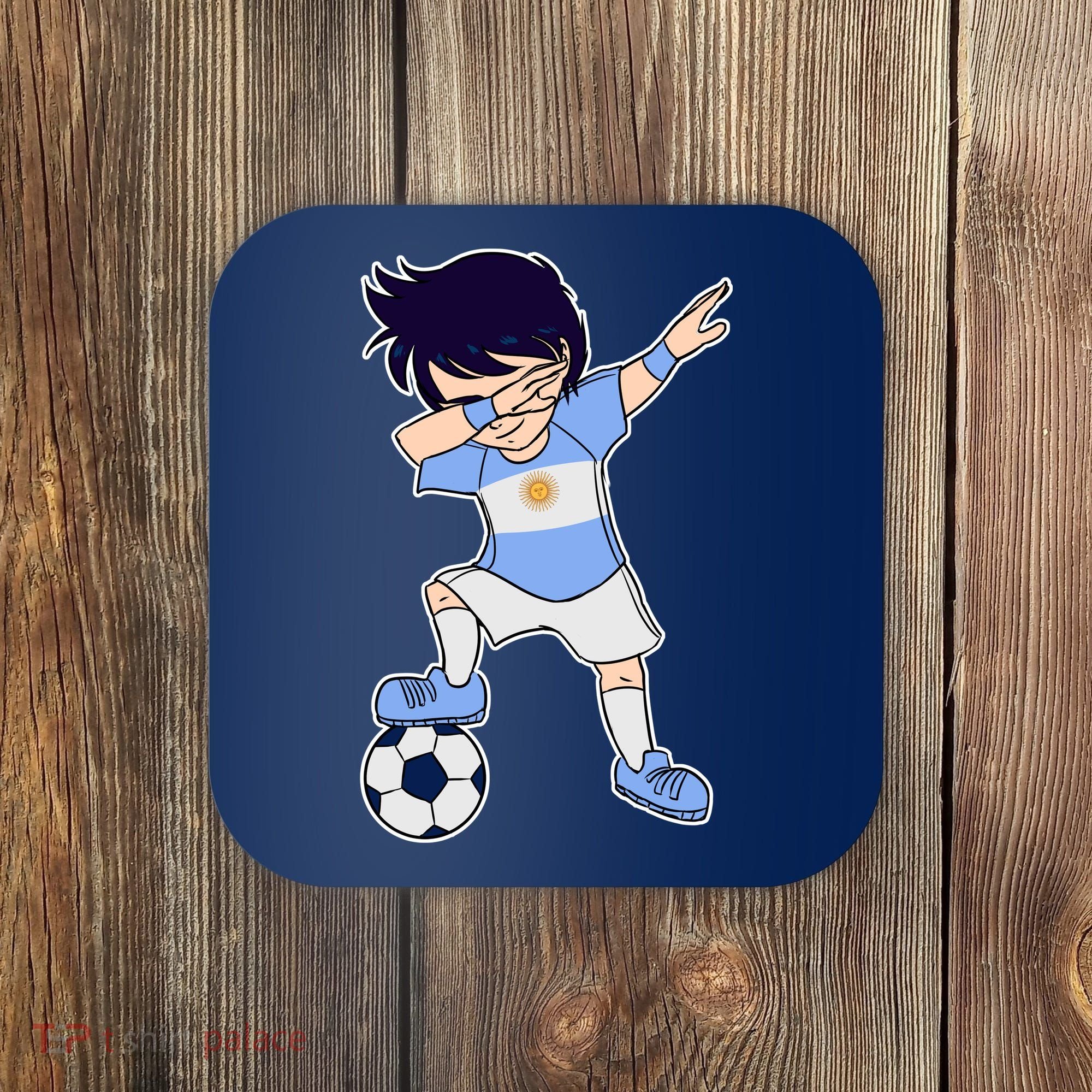 Argentinian Dabbing Soccer Boy Argentina Coaster