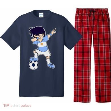 Argentinian Dabbing Soccer Boy Argentina Pajama Set