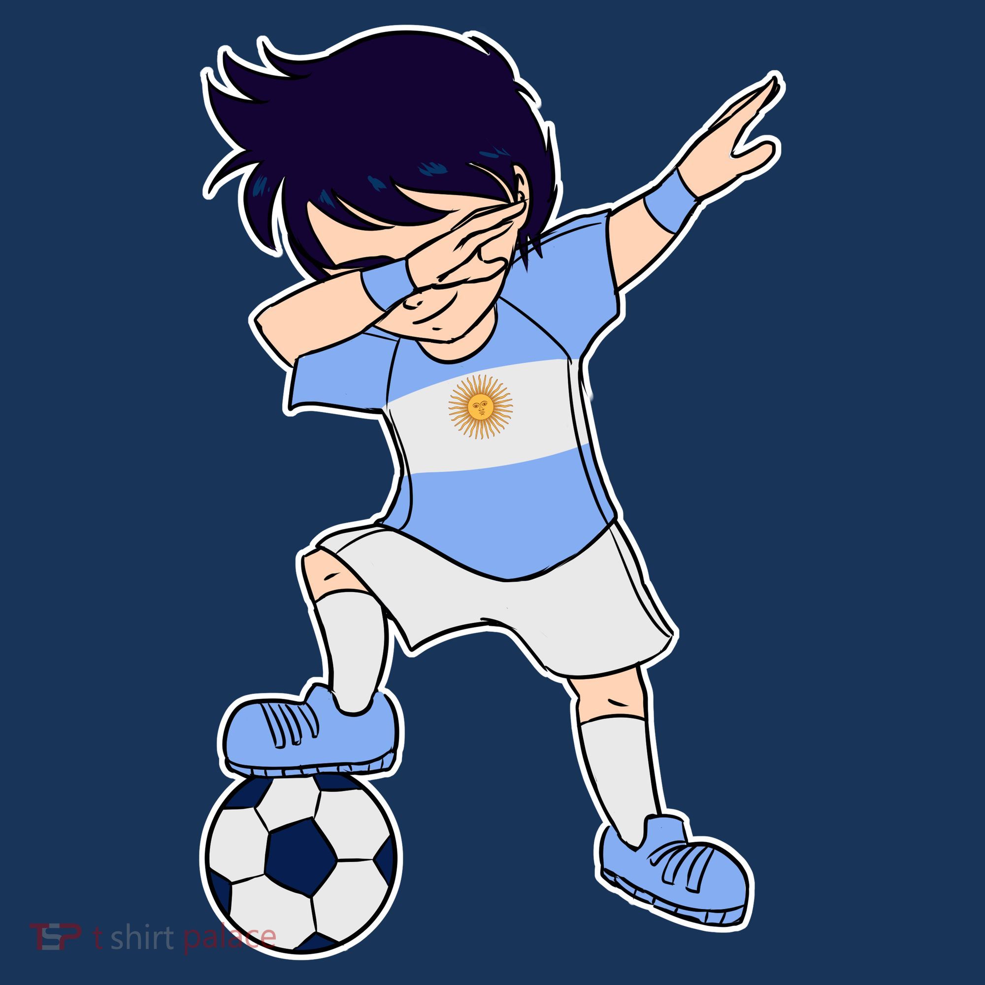 Argentinian Dabbing Soccer Boy Argentina Women's Hoodie