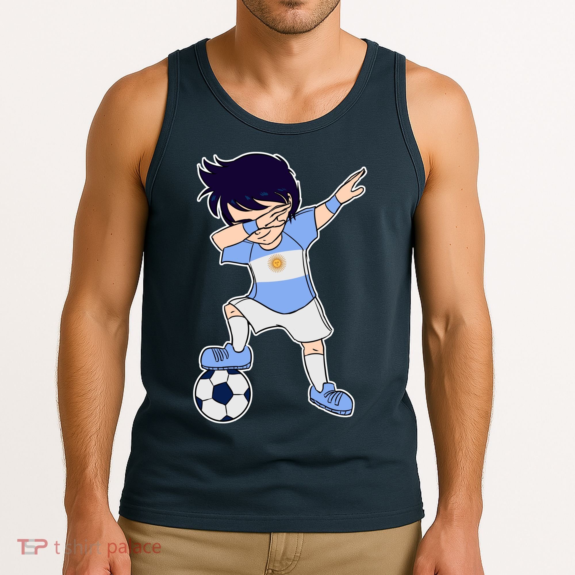 Argentinian Dabbing Soccer Boy Argentina Tank Top