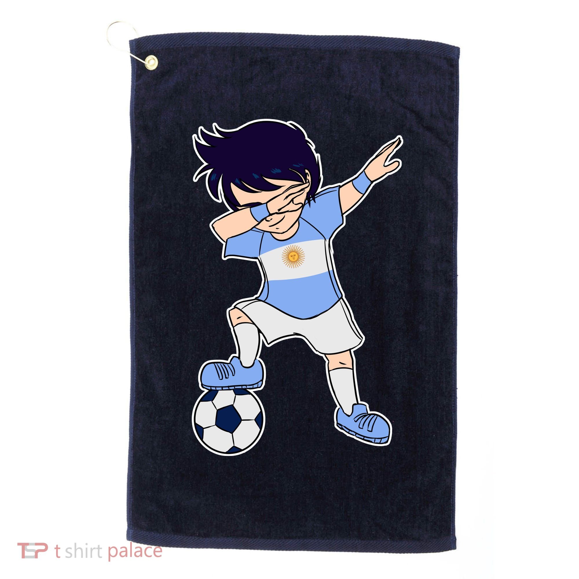 Argentinian Dabbing Soccer Boy Argentina Golf Towel