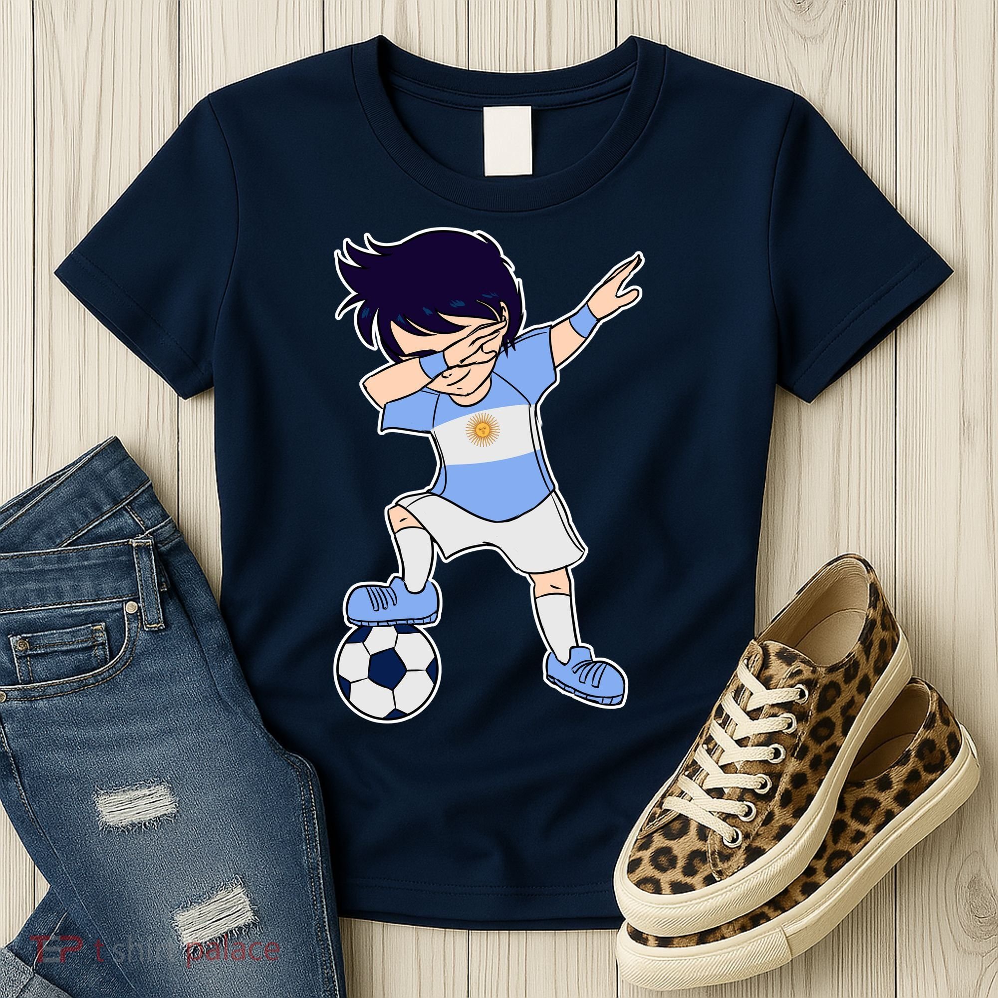 Argentinian Dabbing Soccer Boy Argentina Women's T-Shirt
