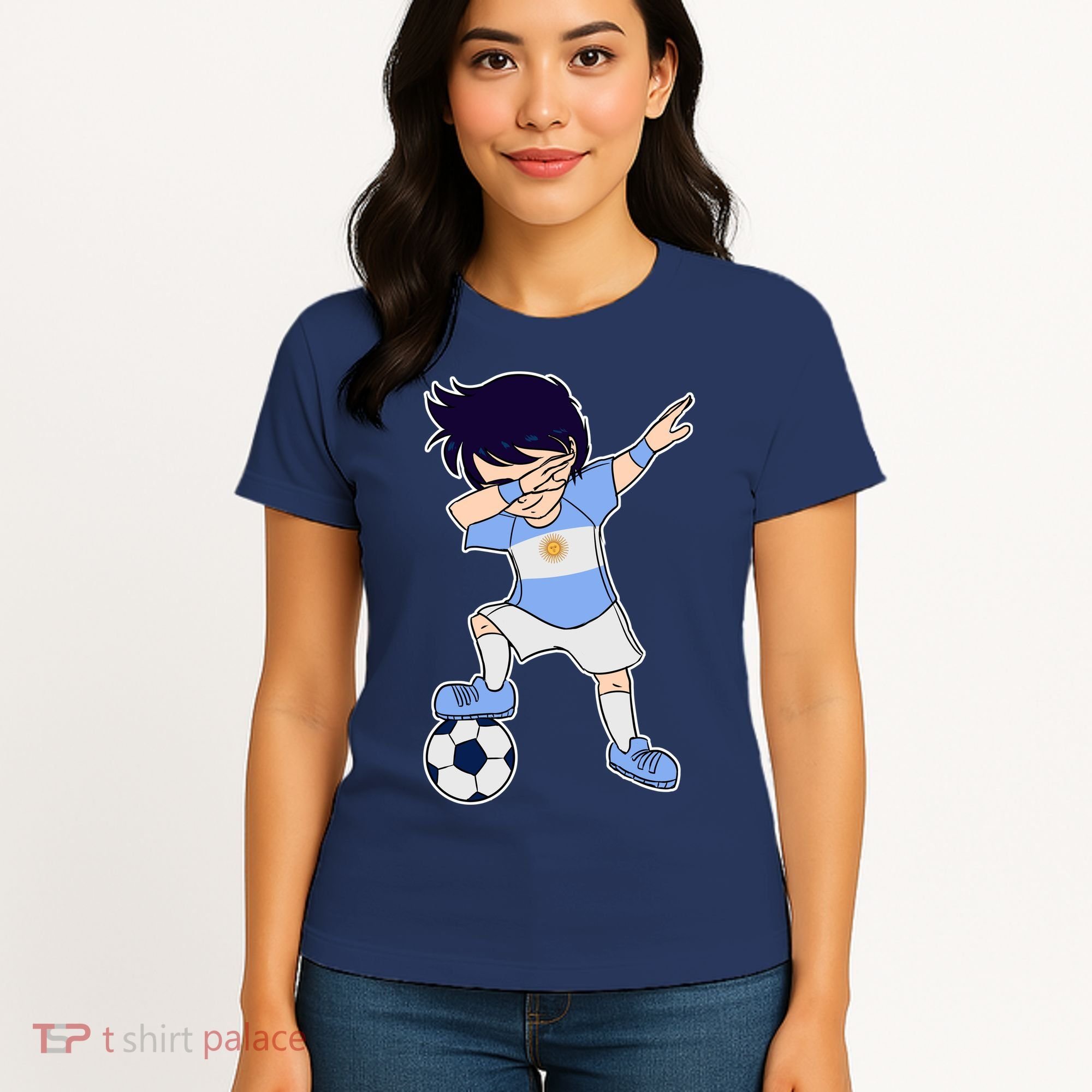 Argentinian Dabbing Soccer Boy Argentina Women's T-Shirt