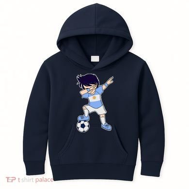 Argentinian Dabbing Soccer Boy Argentina Kids Hoodie