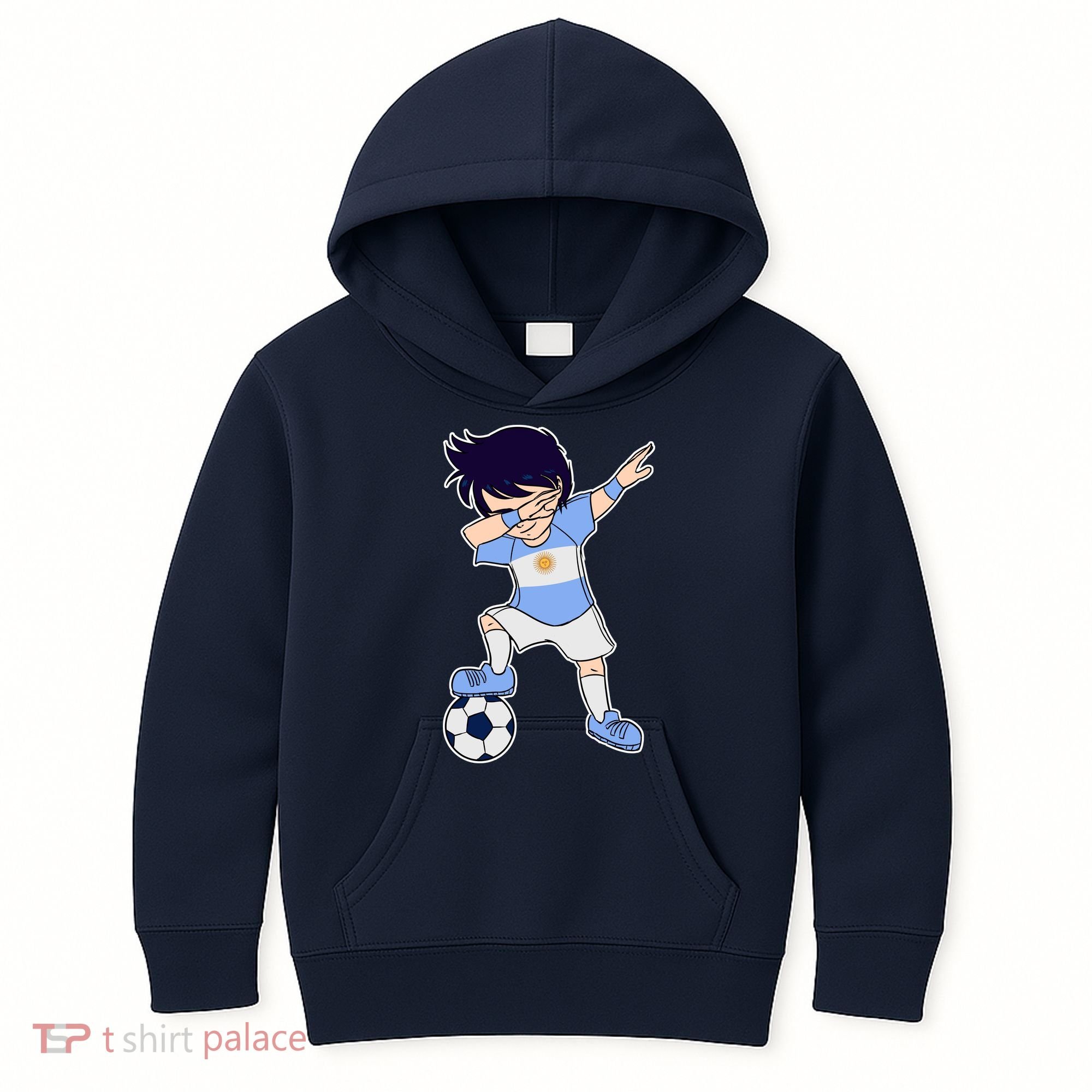 Argentinian Dabbing Soccer Boy Argentina Kids Hoodie