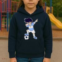 Argentinian Dabbing Soccer Boy Argentina Kids Hoodie thumb 3
