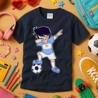 Argentinian Dabbing Soccer Boy Argentina Kids T-Shirt thumb 3