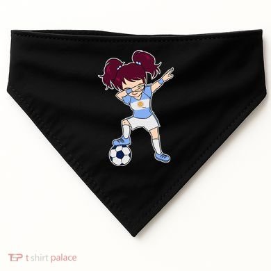 Argentinian Dabbing Soccer Gril Argentina USA-Made Doggie Bandana