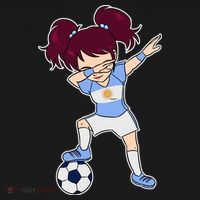 Argentinian Dabbing Soccer Gril Argentina USA-Made Doggie Bandana thumb 2