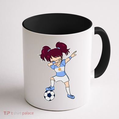 Argentinian Dabbing Soccer Gril Argentina Coffee Mug back