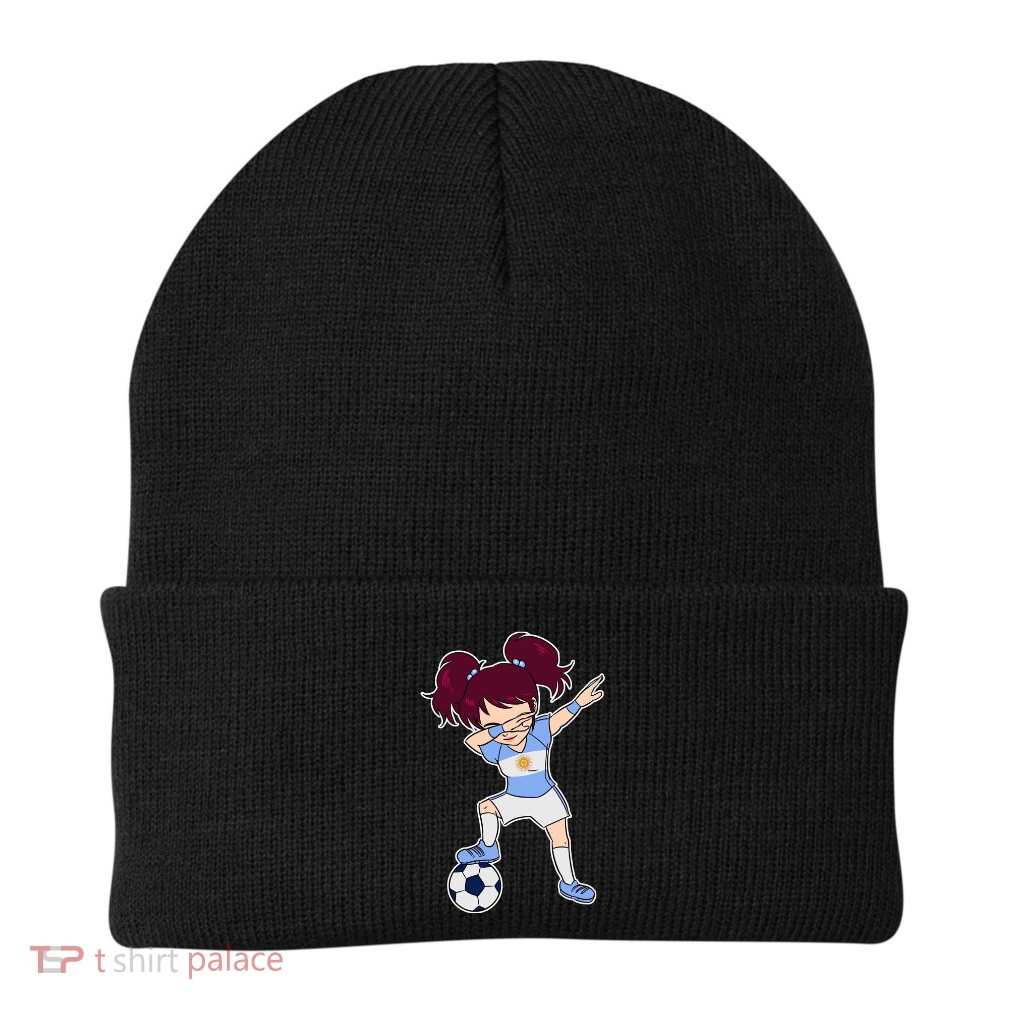 Argentinian Dabbing Soccer Gril Argentina Beanie