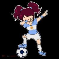 Argentinian Dabbing Soccer Gril Argentina Women's Hoodie thumb 2