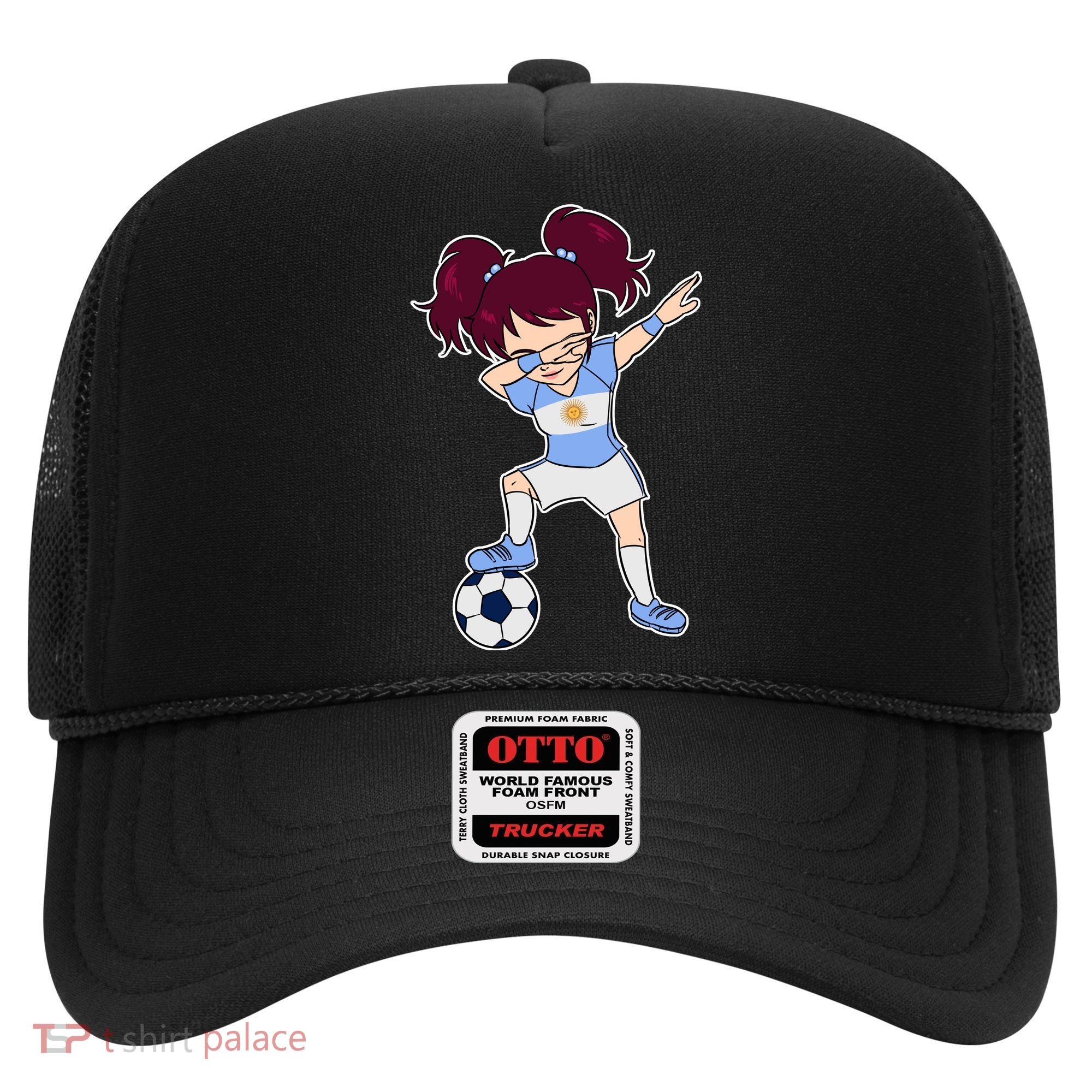 Argentinian Dabbing Soccer Gril Argentina Hat