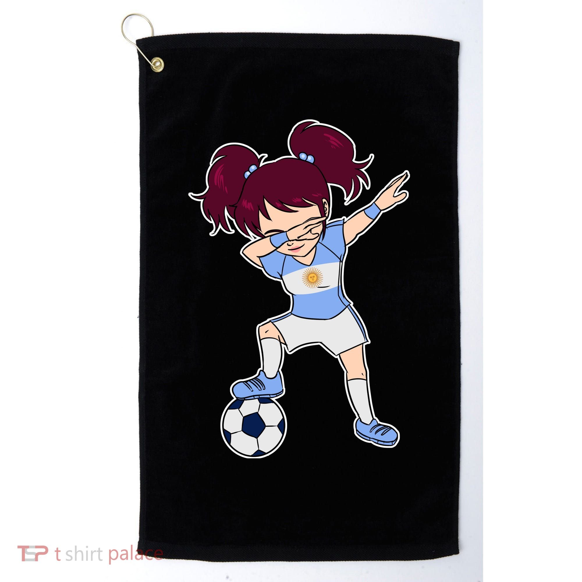 Argentinian Dabbing Soccer Gril Argentina Golf Towel