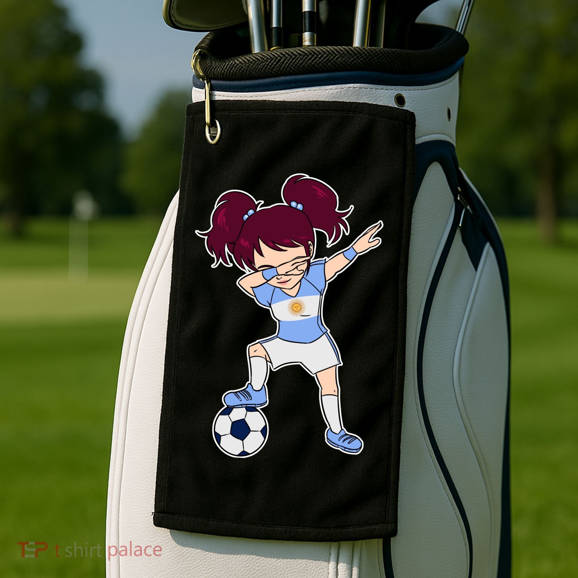Argentinian Dabbing Soccer Gril Argentina Golf Towel