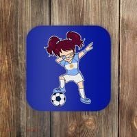 Argentinian Dabbing Soccer Gril Argentina Coaster thumb 0