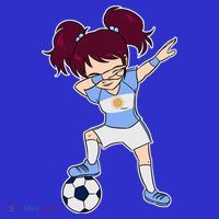 Argentinian Dabbing Soccer Gril Argentina Coaster thumb 2
