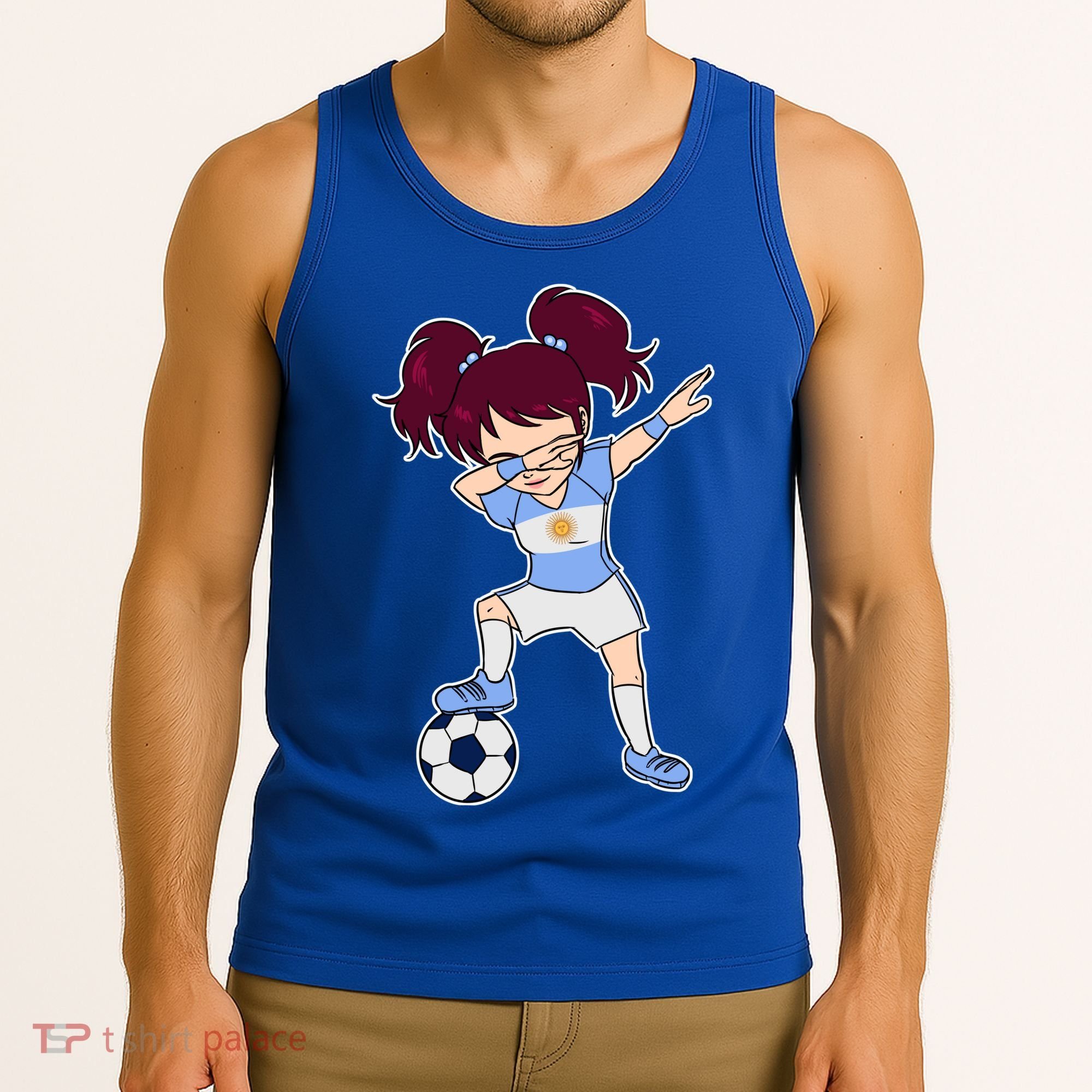 Argentinian Dabbing Soccer Gril Argentina Tank Top
