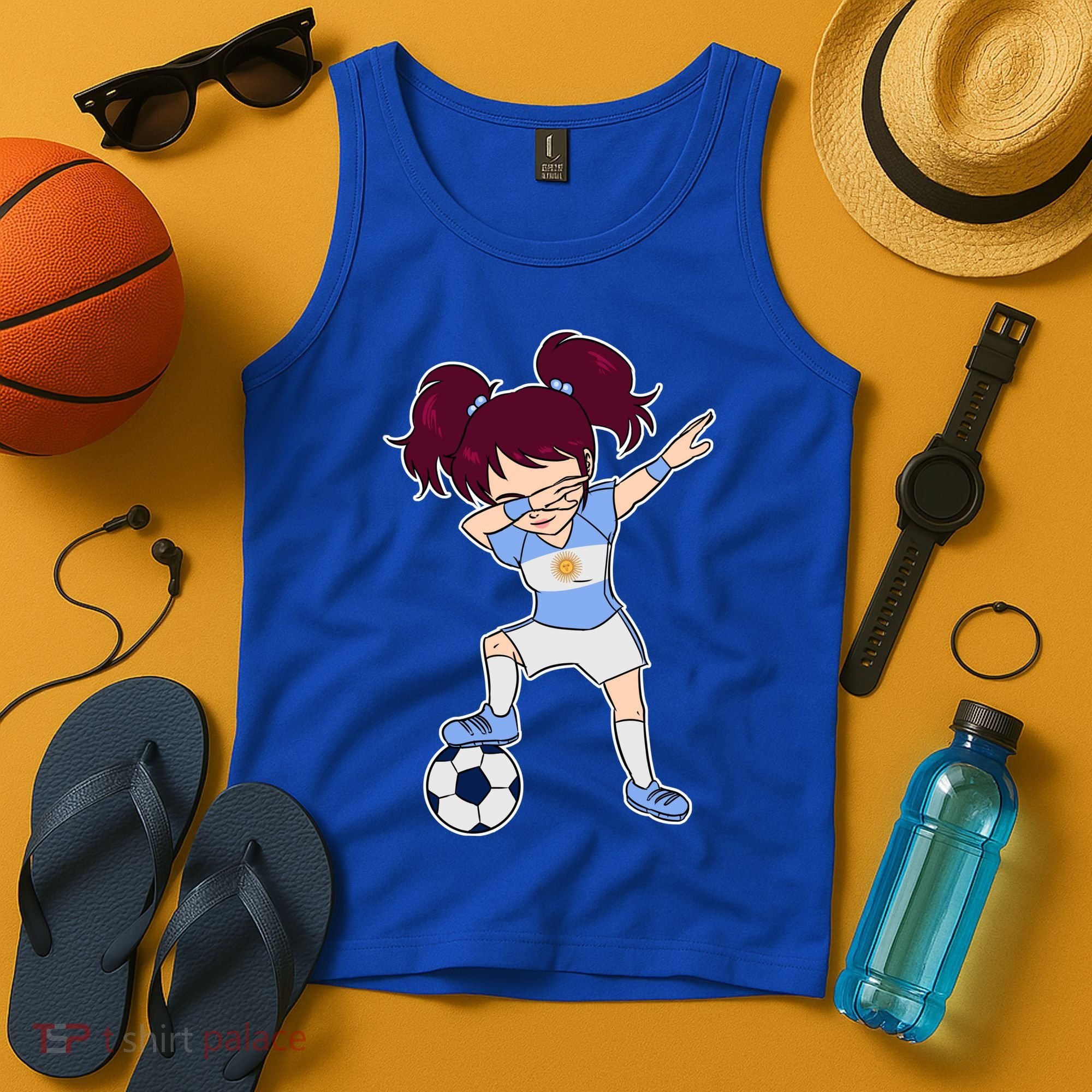 Argentinian Dabbing Soccer Gril Argentina Tank Top