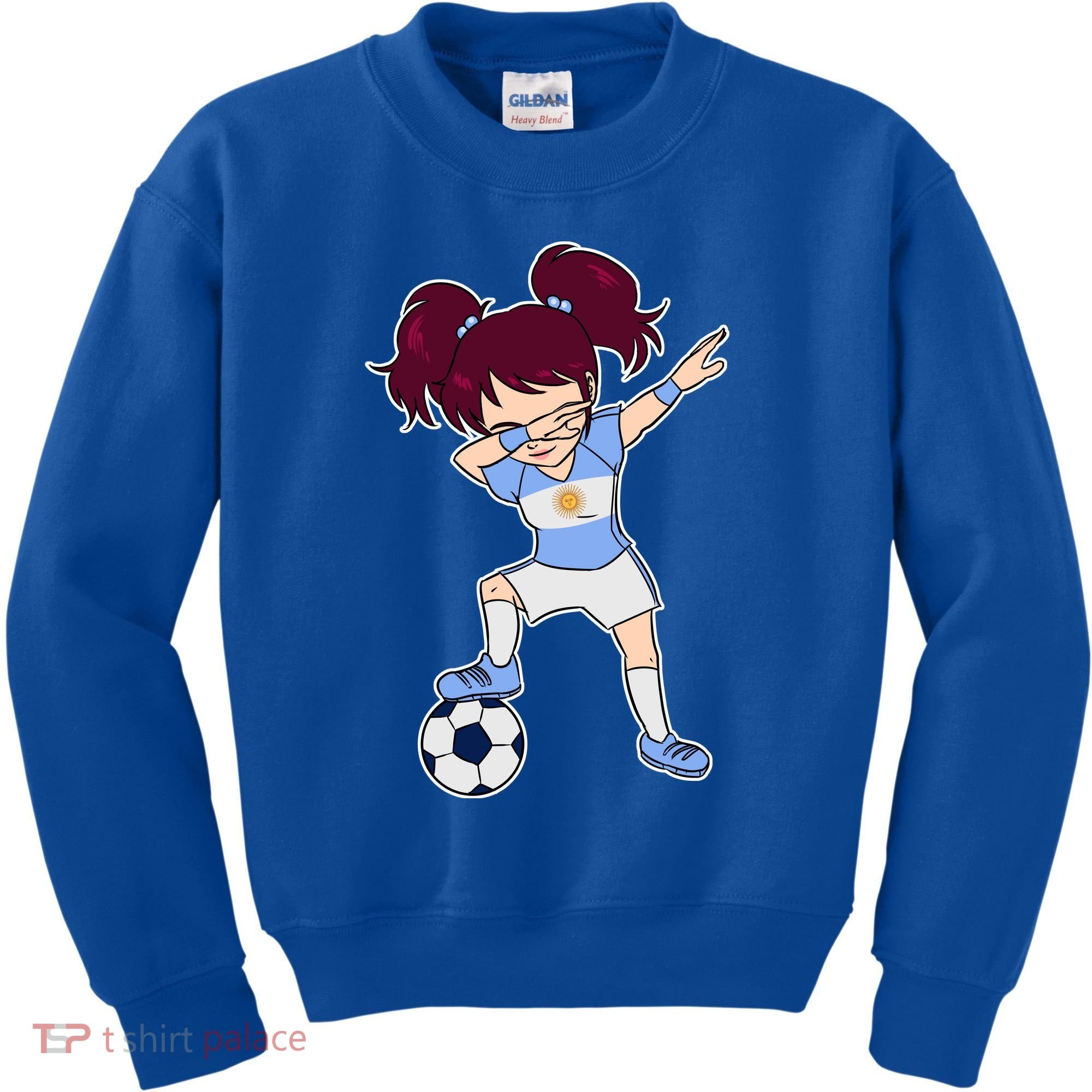 Argentinian Dabbing Soccer Gril Argentina Kids Sweatshirt
