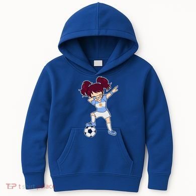 Argentinian Dabbing Soccer Gril Argentina Kids Hoodie