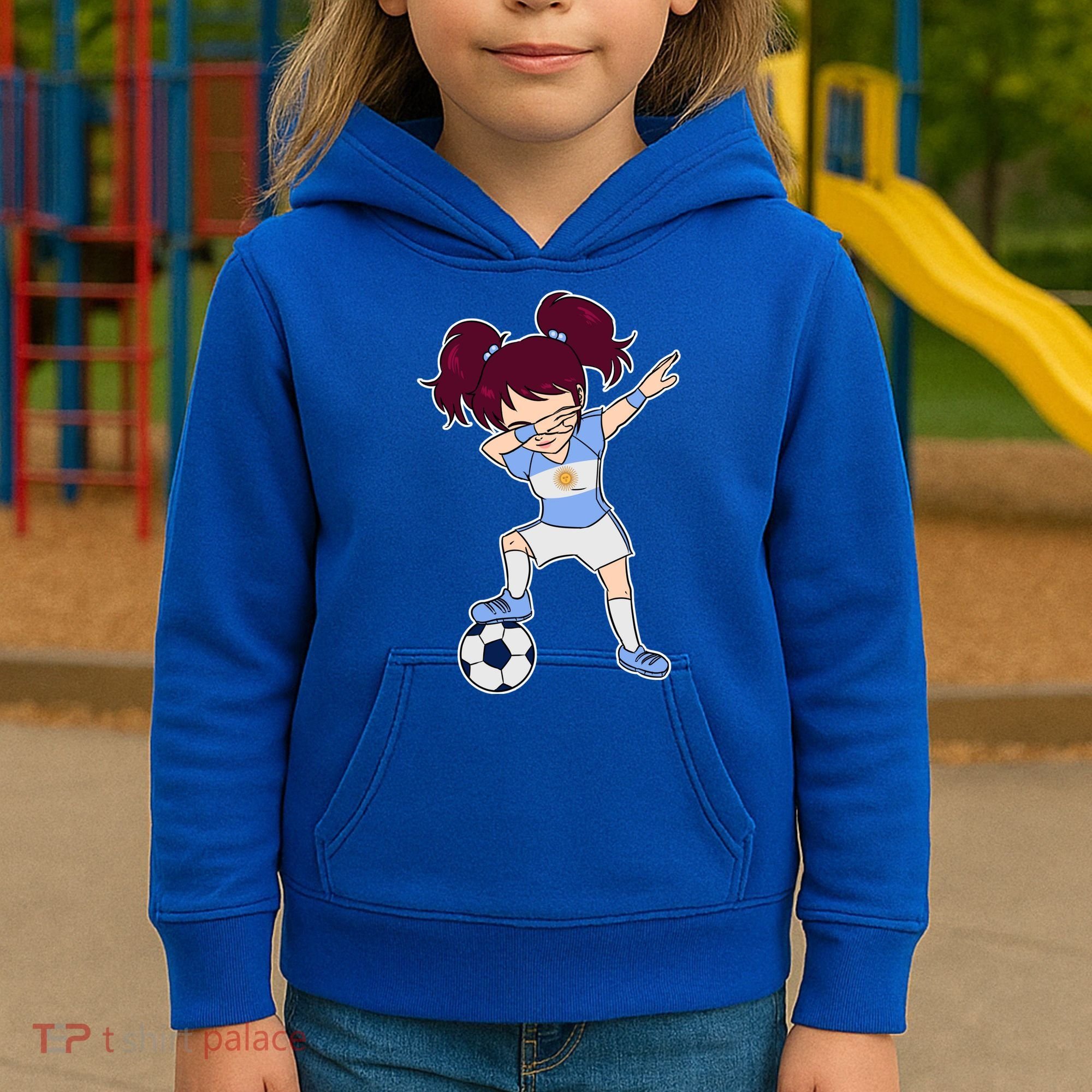 Argentinian Dabbing Soccer Gril Argentina Kids Hoodie