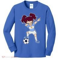 Argentinian Dabbing Soccer Gril Argentina Kids Long Sleeve Shirt thumb 0