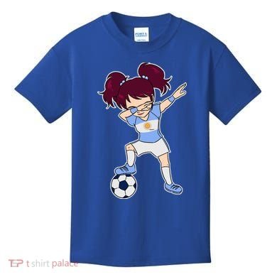 Argentinian Dabbing Soccer Gril Argentina Kids T-Shirt