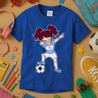 Argentinian Dabbing Soccer Gril Argentina Kids T-Shirt thumb 3