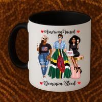 American Raised Half Dominican Born In Dominica Roots Gift Coffee Mug thumb 2