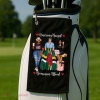 American Raised Half Dominican Born In Dominica Roots Gift Golf Towel thumb 2